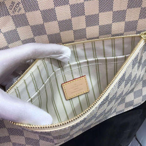 LV N41361 Louis Vuitton Neverfull MM Damier Azur N41605 Bag Beige - Voguebags