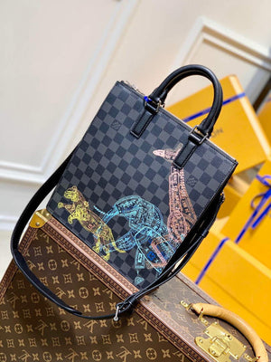 LV N45276 Louis Vuitton Sac Plat Messenger Bag Black - Default Title - View 1