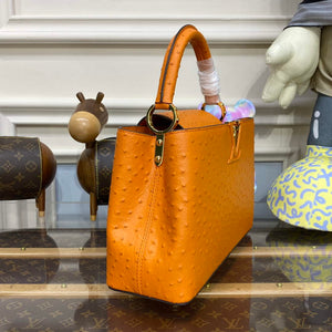 LV N81279 Louis Vuitton Capucines MM Handbag Orange - Default Title - View 3