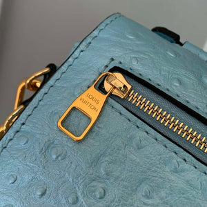 LV N85902 Louis Vuitton Pochette M¨¦tis East West Bag Ostrich leather Blue Glaze - Default Title - View 6
