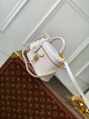 LV N85911 Louis Vuitton Vanity Chain Pouch Ostrich leather Bag White Pearl - Default Title - View 2