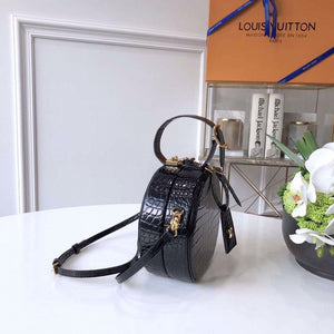 LV N93597 Louis Vuitton Petite Boite Chapeau Crocodilien Brillant N93598 Bag Black - luxibagsmall