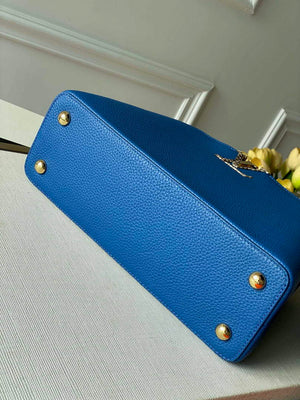 LV N98388 Louis Vuitton Capucines MM Handbag Blue - Default Title - View 4