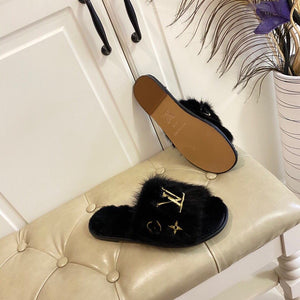 LV Slippers Designer Louis Vuitton Home Slippers 81089 Black - luxibagsmall