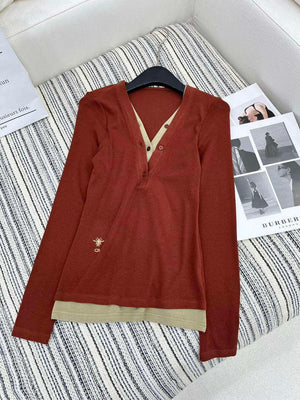 Dior Women's Sweaters Dior Cashmere Cardigans D36028 - Brown / S - View 1