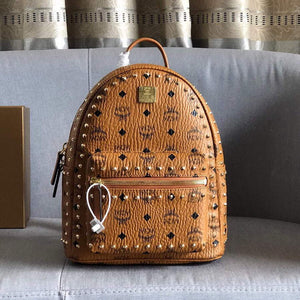 MCM MMK6SVE92CO001 27cm Stark Rivet backpack in Visetos - Default Title - View 1