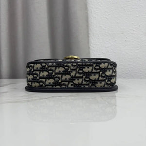 Medium Dior Médaillon Flap Bag M3920QDWP_M900 Blue Dior Oblique Jacquard - Default Title - View 6