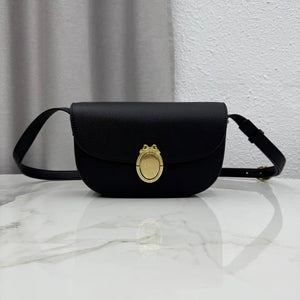 Medium Dior Médaillon Flap Bag M3920QDWP_M900 Black Grained Calfskin - Default Title - View 1