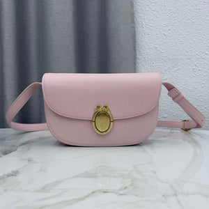 Medium Dior Médaillon Flap Bag M3920QDWP_M900 Pink Grained Calfskin - Default Title - View 1
