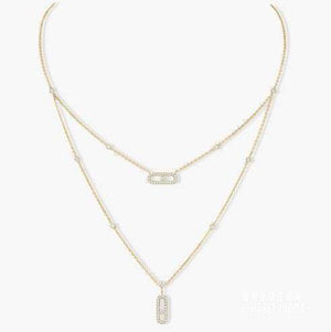 Messika White Gold Diamond Necklace Move Classique 20215 - luxibagsmall