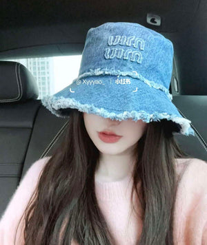 Miu Miu 5HC196 Denim Bucket Hat M56380 - Default Title - View 2