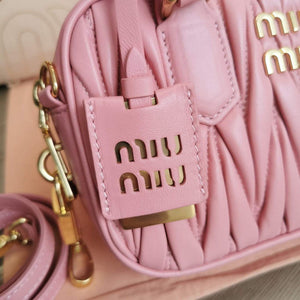 MiuMiu 5BB123 Matelass¨¦ nappa leather handbag Alabaster Pink - Default Title - View 6