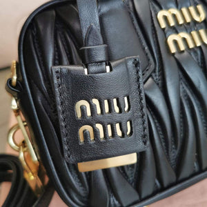 MiuMiu 5BB123 Matelass¨¦ nappa leather handbag Black - Default Title - View 6