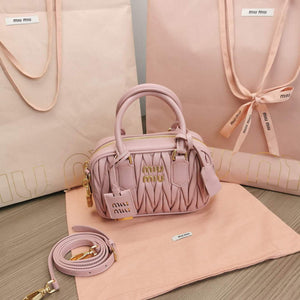 MiuMiu 5BB123 Matelass¨¦ nappa leather handbag Light pink - Default Title - View 1