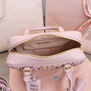 MiuMiu 5BB124 Matelass¨¦ Nappa Leather Top-handle Bag Pink - Default Title - View 8