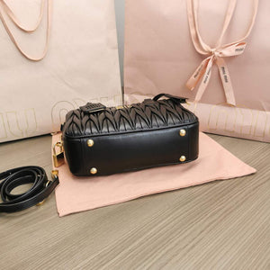 MiuMiu 5BB124 Matelass¨¦ Nappa Leather Top-handle Bag Black - Default Title - View 4