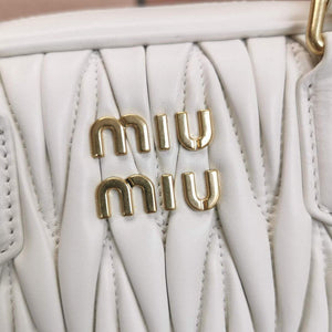 MiuMiu 5BB124 Matelass¨¦ Nappa Leather Top-handle Bag White - Default Title - View 5