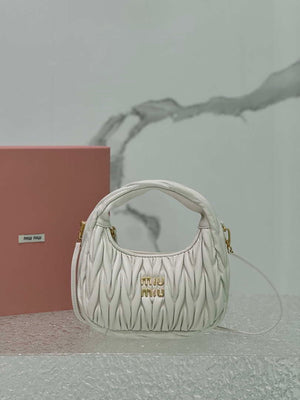 MiuMiu 5BC125 Small Matelass¨¦ nappa leather handbag White - Default Title - View 1