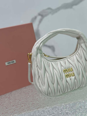 MiuMiu 5BC125 Small Matelass¨¦ nappa leather handbag White - Default Title - View 4