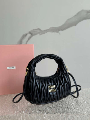 MiuMiu 5BC125 Small Matelass¨¦ nappa leather handbag Black - Default Title - View 2