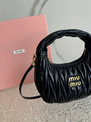 MiuMiu 5BC125 Small Matelass¨¦ nappa leather handbag Black - Default Title - View 4