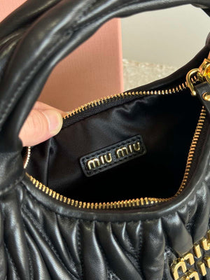 MiuMiu 5BC125 Small Matelass¨¦ nappa leather handbag Black - Default Title - View 9