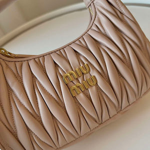 MiuMiu 5BC125 Small Matelass¨¦ nappa leather handbag Nude - Default Title - View 6