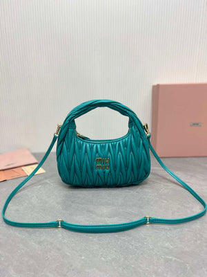 MiuMiu 5BC125 Small Matelass¨¦ nappa leather handbag Dark Green - Default Title - View 2