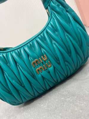 MiuMiu 5BC125 Small Matelass¨¦ nappa leather handbag Dark Green - Default Title - View 7