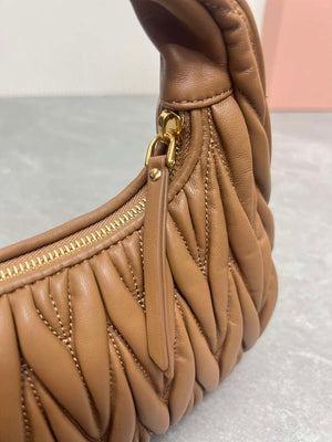 MiuMiu 5BC125 Small Matelass¨¦ nappa leather handbag Caramel - Default Title - View 5