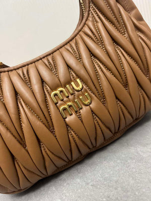 MiuMiu 5BC125 Small Matelass¨¦ nappa leather handbag Caramel - Default Title - View 6