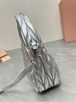 MiuMiu 5BC125 Small Matelass¨¦ nappa leather handbag Silver - Default Title - View 3
