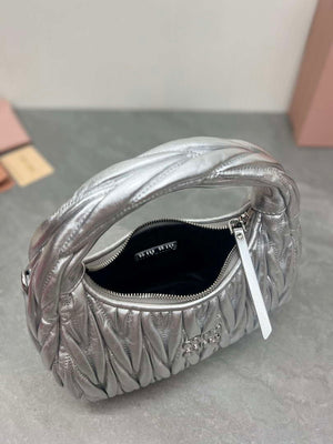 MiuMiu 5BC125 Small Matelass¨¦ nappa leather handbag Silver - Default Title - View 8