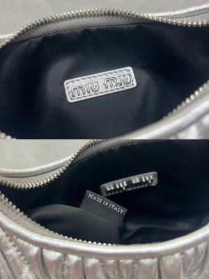 MiuMiu 5BC125 Small Matelass¨¦ nappa leather handbag Silver - Default Title - View 9