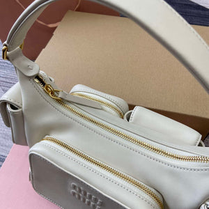MiuMiu 5BC146 Nappa Leather Pocket Bag White - Default Title - View 5