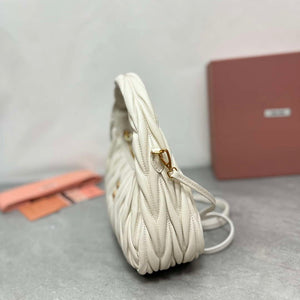 MiuMiu 5BC153 Wander matelass¨¦ nappa leather hobo bag Beige - Default Title - View 8