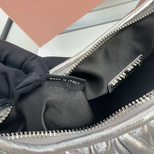 MiuMiu 5BC153 Wander matelass¨¦ nappa leather hobo bag Silver - Default Title - View 9
