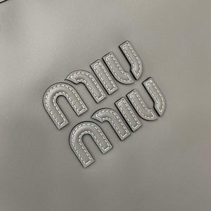 MiuMiu 5BG231 IVY Cowhide Tote Shoulder Bag Gray - Default Title - View 7
