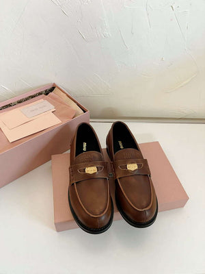 MiuMiu 5D773D Women's Leather loafers Miu8030 - Euro 35=US 4 - View 1