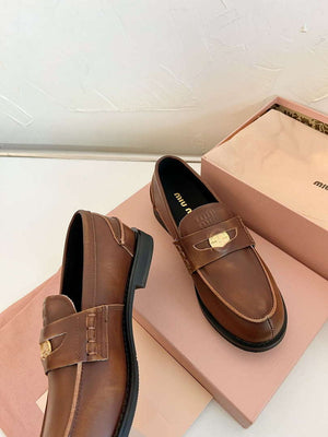 MiuMiu 5D773D Women's Leather loafers Miu8030 - Euro 35=US 4 - View 4
