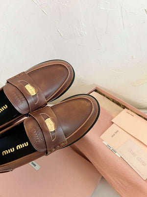 MiuMiu 5D773D Women's Leather loafers Miu8030 - Euro 35=US 4 - View 9