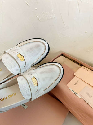 MiuMiu 5D773D Women's Leather loafers Miu8033 - Euro 35=US 4 - View 9