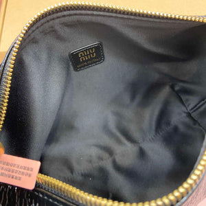 MiuMiu 5NE841 Naplak Patent Leather Pouch Bag Black - Default Title - View 9