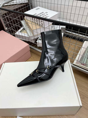 MiuMiu 5T336E Women's Naplak Booties Miu8041 - Euro 35=US 4 - View 7