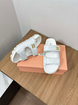 MiuMiu 5X135E Women's Sporty matelass¨¦ nappa leather sandals Miu80015 - Euro 35=US 4 - View 3