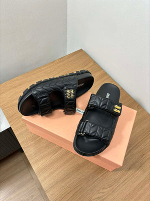 MiuMiu 5X135E Women's Sporty matelass¨¦ nappa leather sandals Miu8008 - Euro 35=US 4 - View 3