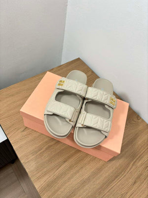 MiuMiu 5X135E Women's Sporty matelass¨¦ nappa leather sandals Miu8009 - Euro 35=US 4 - View 1
