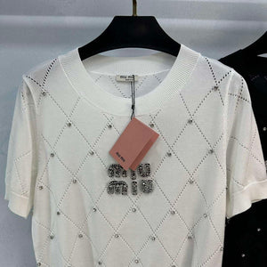 MiuMiu Women's T-shirt Fashion Clothing M99125 - S / Black - View 4