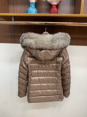 Moncler H20931A Women's Badyf Short Down Jacket Camel 88626 - 1 - View 3