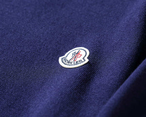Moncler Men's H10919C00021 Designer Logo Wool Blend Cardigans Sweater M70015 - M / Navy Blue - View 7